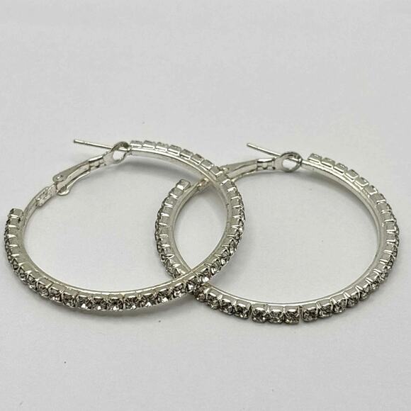 Silver Crystal Earrings - Picture 3 of 3